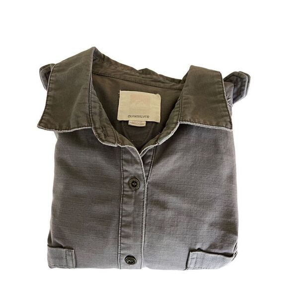 Quick Silver Women’s Dress Army Green SZ M Waist Drawstring Long Sleeves or 1/4 - Picture 11 of 16